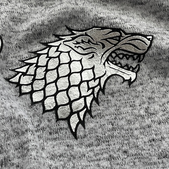 Game Of Thrones Lounge Gray Silver Sweatshirt Top Soft Stretchy Cozy Pajamas Top - Picture 4 of 11